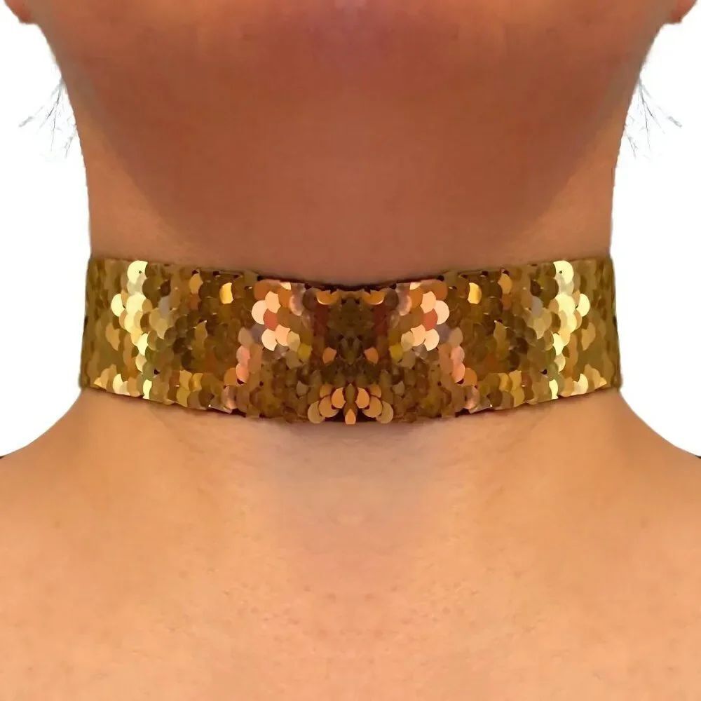 NWT Gold Sequin Sexy Sparkle & Shine Glam Choker